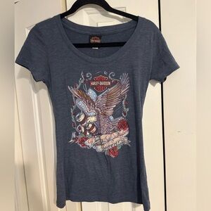 Harley Davidson Forever Eagle and Rose Tshirt